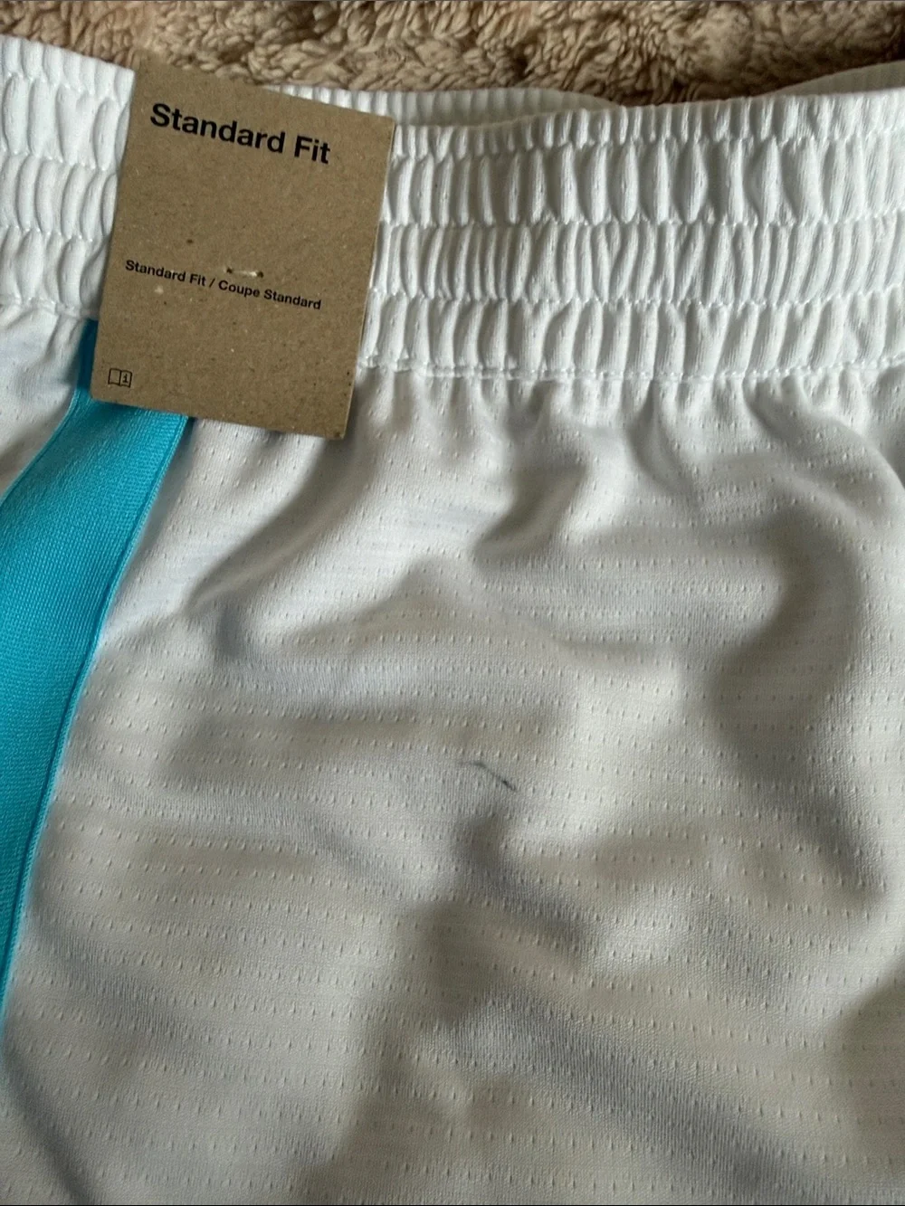 Nike Caitlin Clark White & Teal Women's Athletic Shorts with Logo